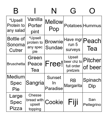 Mellow Bingo Card