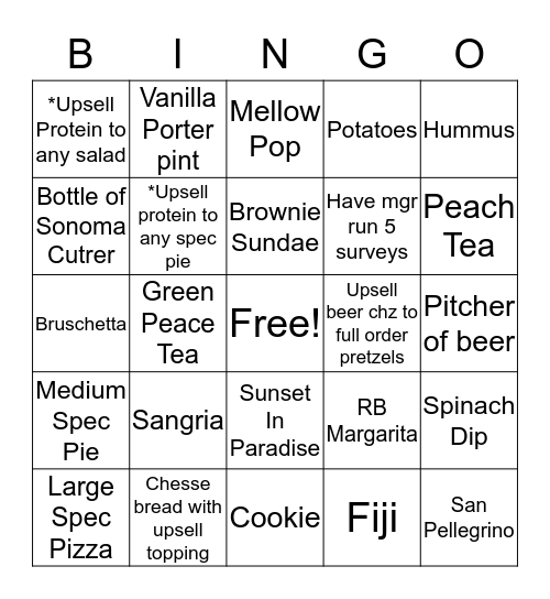 Mellow Bingo Card