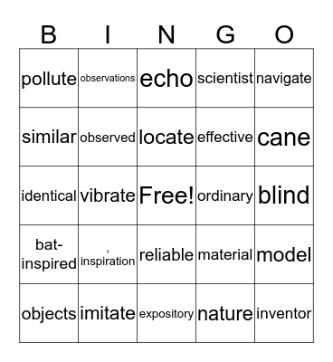 Bats Did It First G3 U3 W4 Bingo Card