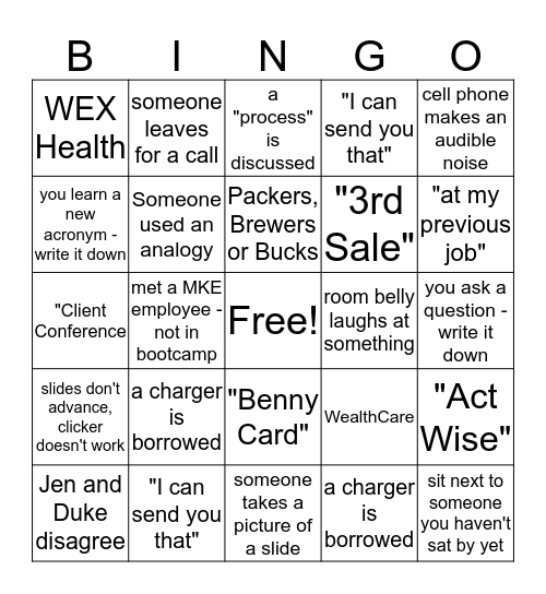 Bootcamp Bingo Card