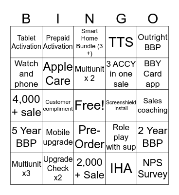 Mobile Bingo Card