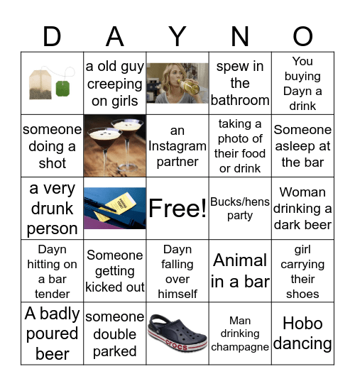 Dayn's 30th Bingo Card