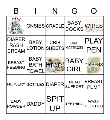 BABY SHOWER Bingo Card
