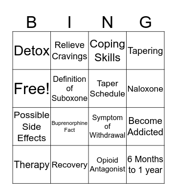 Navigation Center Bingo Card