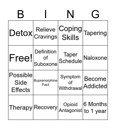 Navigation Center Bingo Card