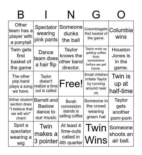 State Basketball Bingo Card