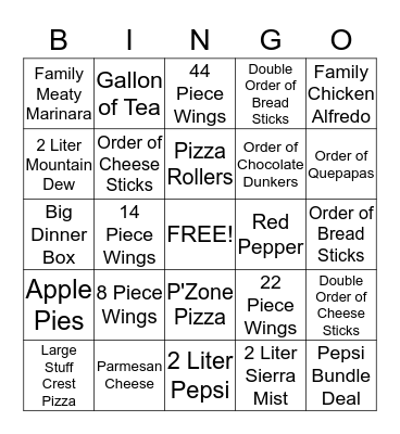 The first 3 people to cover the card with an X wins a Prize!! Bingo Card