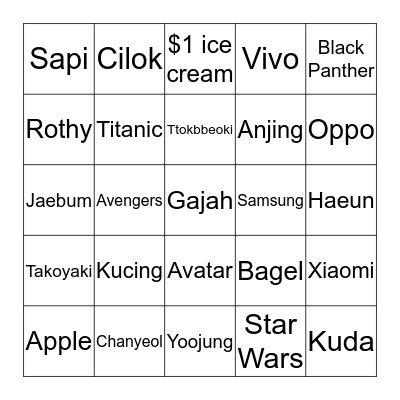 Bingo Card