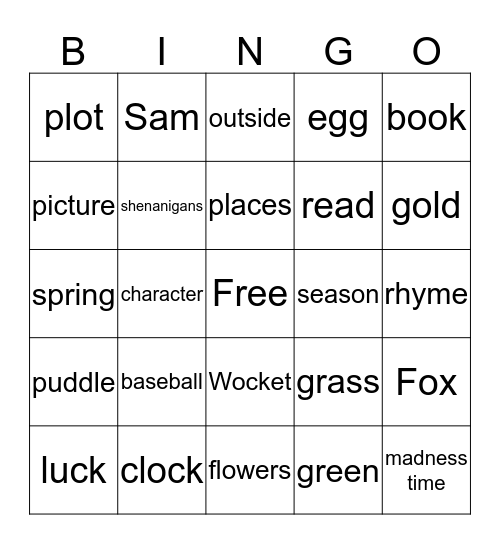 BINGO for BOOKS Bingo Card