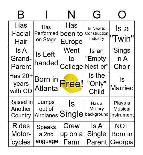 Carroll Daniel Construction Company Bingo Card