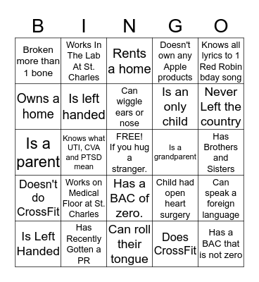 Ice Breaking Bingo Card