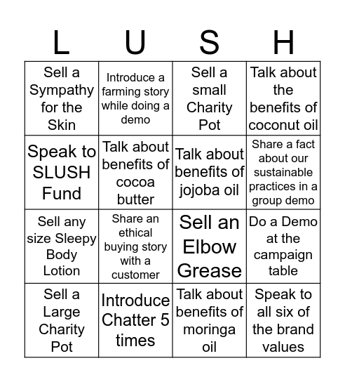 Ethical Buying Bingo Card