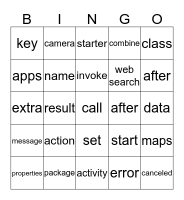 Educational Bingo Card