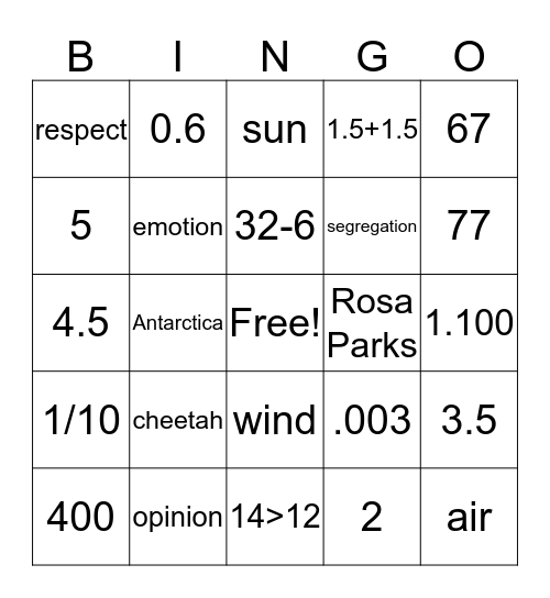 Bingo Card