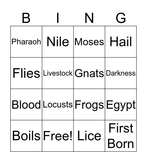 Plagues Bingo Card