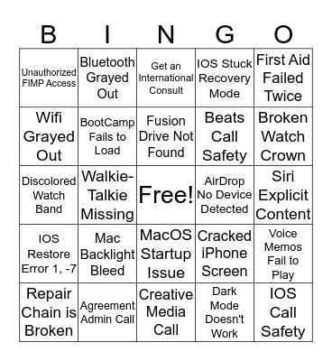 Team Rainbow Bingo Card