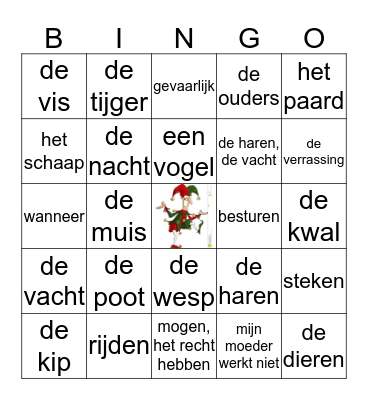 G1 - App 1 tm 4 - Unite 4 (N-F) Bingo Card