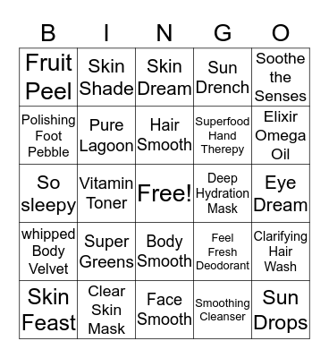 Tropic Bingo Card