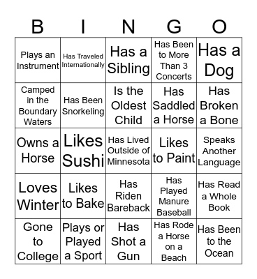 Find Someone Who... Bingo Card