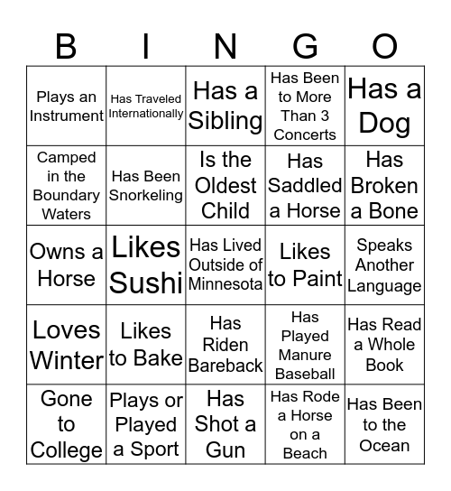 Find Someone Who... Bingo Card