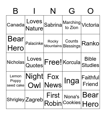 MINKA'S 80TH BIRTHDAY BING0 Bingo Card