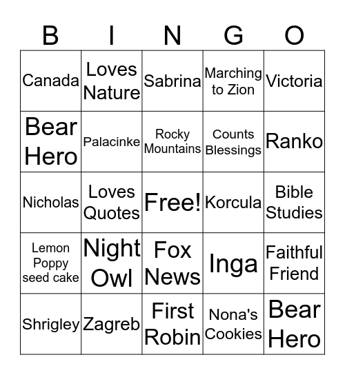 MINKA'S 80TH BIRTHDAY BING0 Bingo Card