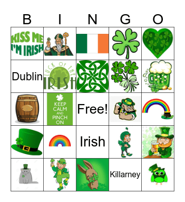 Shamrock Bingo Card