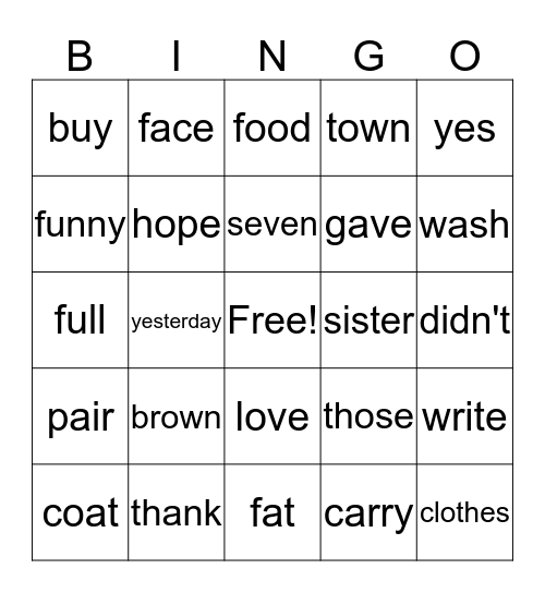 3rd-grade-fry-words-bingo-card