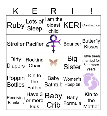 BUTTERFLY Bingo Card