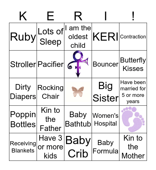 BUTTERFLY Bingo Card