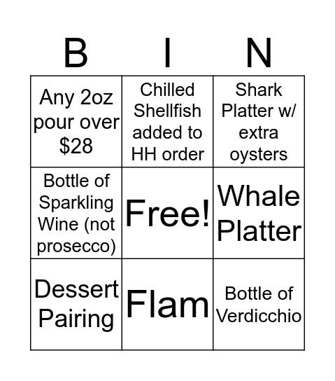 Bin Bingo Card