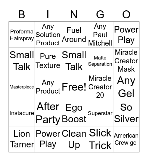 Product Bingo Card