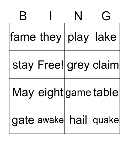 Long ā Bingo Card