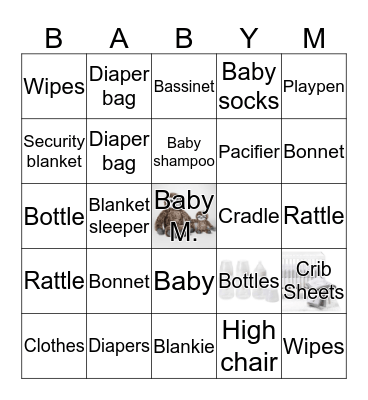 Baby M. Bingo Card