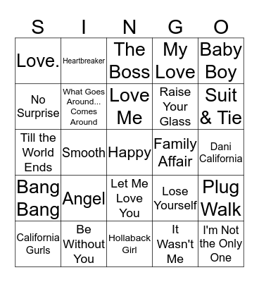 1 Bingo Card