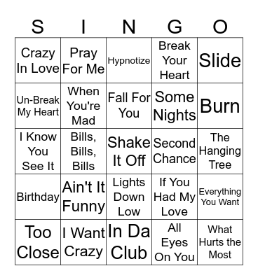 2 Bingo Card