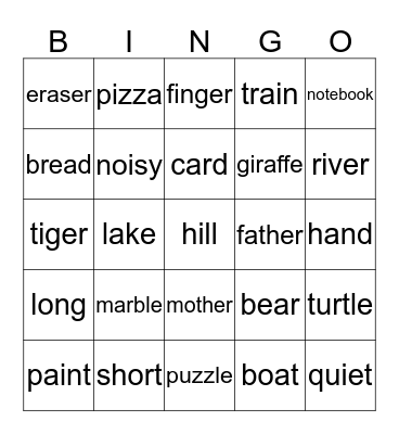 Everyone Up 1 Review Bingo Card