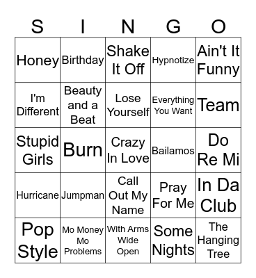 2 Bingo Card