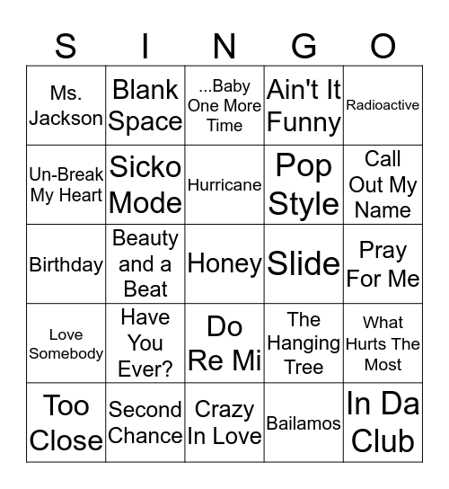 2 Bingo Card