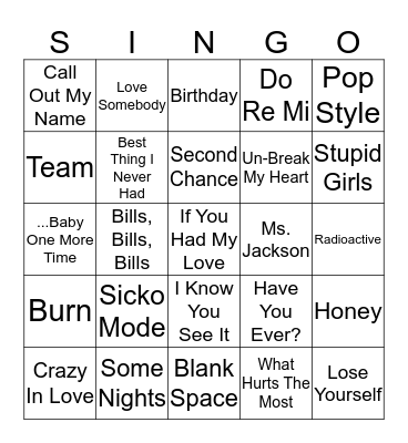 2 Bingo Card