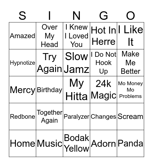 3 Bingo Card