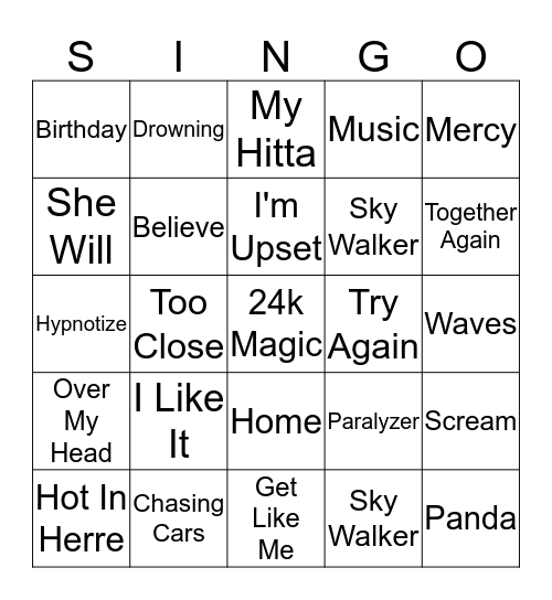 3 Bingo Card