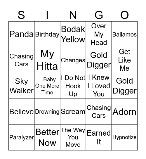 3 Bingo Card