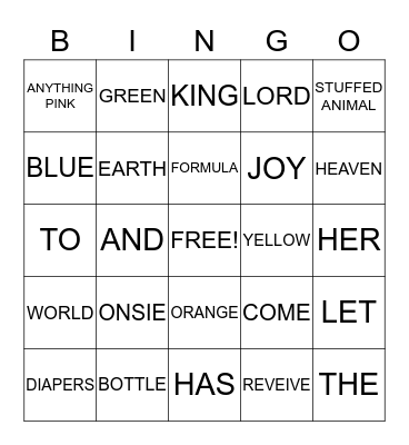 HAZEL GRACE BINGO Card