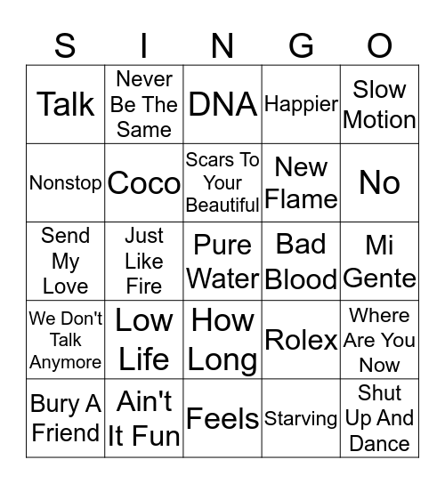 4 Bingo Card