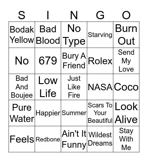 4 Bingo Card