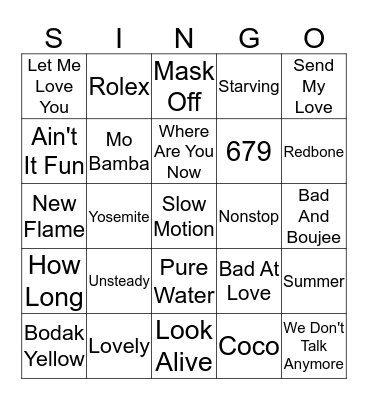 4 Bingo Card