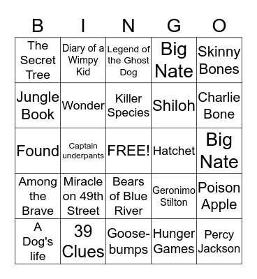 Book Bingo Card