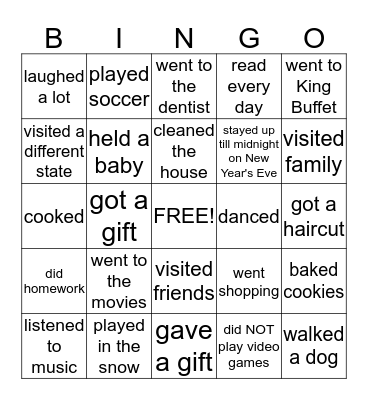 Welcome back from the break! Find someone who...... Bingo Card