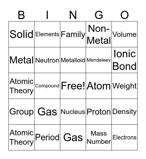 Quarter 3 Bingo Card